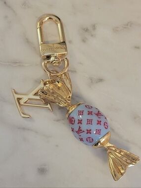 Designer Pink & Gold Candy Charm Key Holder